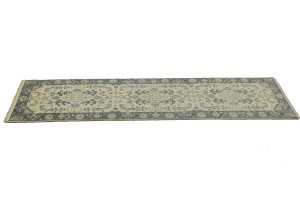 Cream Floral 3X10 Oushak Chobi Oriental Runner Rug