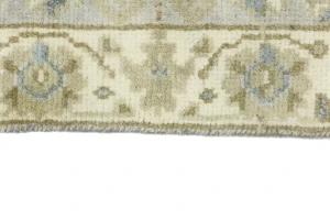 Light Gray Floral 3X10 Oushak Chobi Oriental Runner Rug