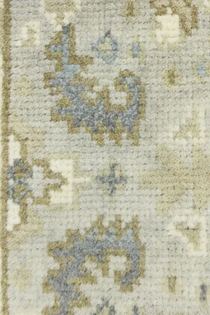 Light Gray Floral 3X10 Oushak Chobi Oriental Runner Rug