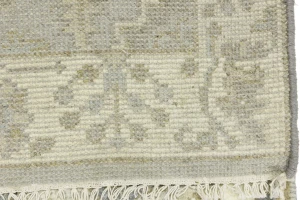 Light Gray Floral 3X10 Oushak Chobi Oriental Runner Rug