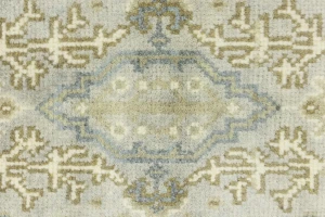 Light Gray Floral 3X10 Oushak Chobi Oriental Runner Rug