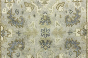 Light Gray Floral 3X10 Oushak Chobi Oriental Runner Rug