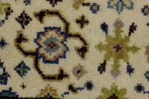 Cream Floral 2'6X12'2 Indo-Mahal Oriental Runner Rug