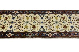 Cream Floral 2'6X12'2 Indo-Mahal Oriental Runner Rug