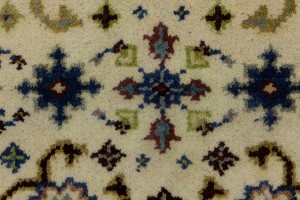 Cream Floral 2'6X12'2 Indo-Mahal Oriental Runner Rug
