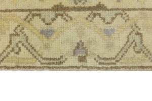 Cream Floral 2'8X13'7 Oushak Chobi Oriental Runner Rug