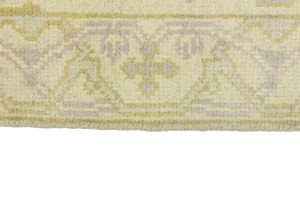 Cream Floral 2'5X13'9 Oushak Chobi Oriental Runner Rug