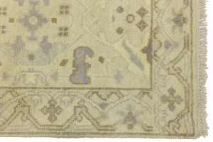 Cream Floral 2'5X13'9 Oushak Chobi Oriental Runner Rug