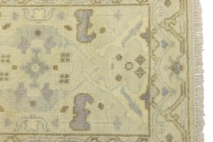 Cream Floral 2'5X13'9 Oushak Chobi Oriental Runner Rug