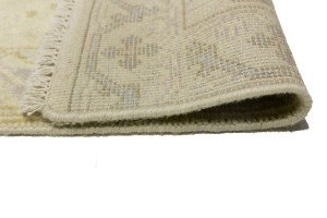 Cream Floral 2'5X13'9 Oushak Chobi Oriental Runner Rug