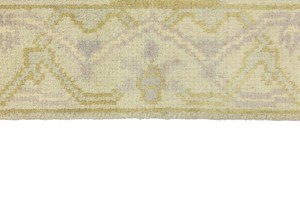 Cream Floral 2'5X13'9 Oushak Chobi Oriental Runner Rug