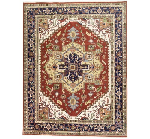 Rusty Red Floral 12X15 Heriz Serapi Oriental Rug