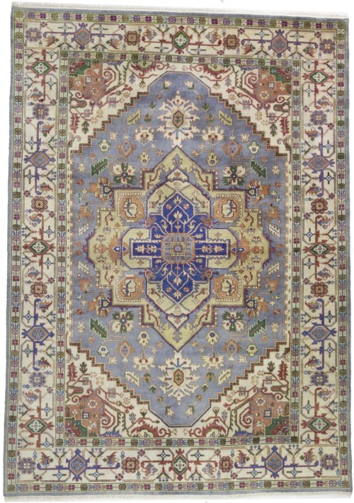 Light Gray Floral 10X14 Heriz Serapi Oriental Rug