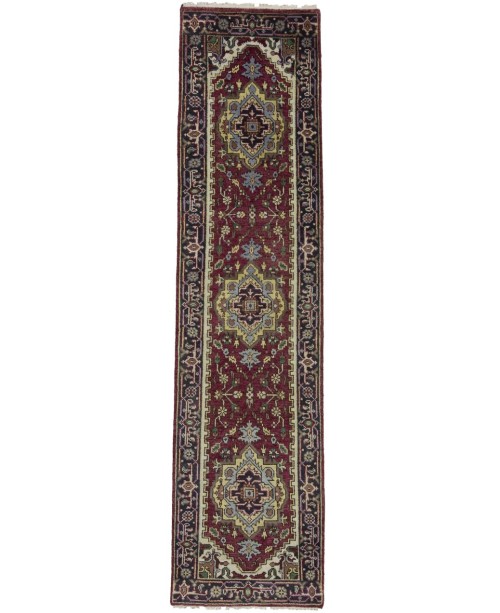 Red Floral 3X10 Heriz Serapi Oriental Runner Rug