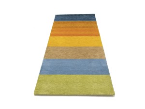 Multicolored Stripes Tribal 3X7 Indo-Gabbeh Oriental Runner Rug