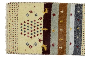 Multicolored Tribal 1'4X4 Indo-Gabbeh Oriental Rug