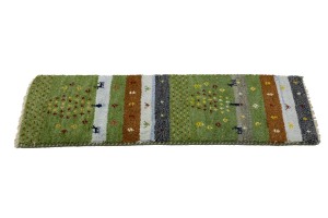Green Tribal 1'5X4 Indo-Gabbeh Oriental Rug