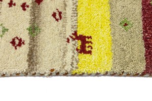 Multicolored Stripes Tribal 1'4X4 Indo-Gabbeh Oriental Rug