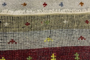 Multicolored Stripes Tribal 1'4X4 Indo-Gabbeh Oriental Rug