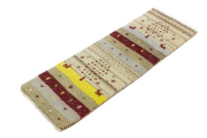 Multicolored Stripes Tribal 1'4X4 Indo-Gabbeh Oriental Rug
