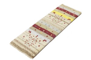 Multicolored Stripes Tribal 1'4X4 Indo-Gabbeh Oriental Rug