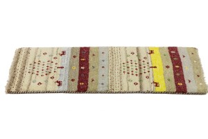 Multicolored Stripes Tribal 1'4X4 Indo-Gabbeh Oriental Rug