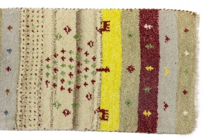 Multicolored Stripes Tribal 1'4X4 Indo-Gabbeh Oriental Rug