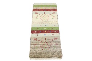 Multicolored Stripes Tribal 1'4X4 Indo-Gabbeh Oriental Rug