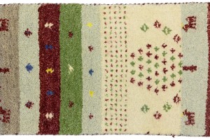 Multicolored Stripes Tribal 1'4X4 Indo-Gabbeh Oriental Rug