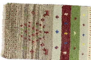 Multicolored Stripes Tribal 1'4X4 Indo-Gabbeh Oriental Rug