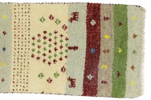 Multicolored Stripes Tribal 1'4X4 Indo-Gabbeh Oriental Rug