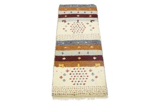 Multicolored Stripes Tribal 1'4X4 Indo-Gabbeh Oriental Rug