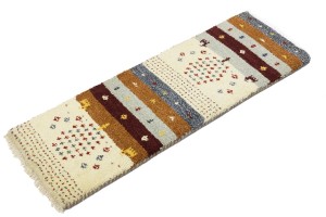 Multicolored Stripes Tribal 1'4X4 Indo-Gabbeh Oriental Rug