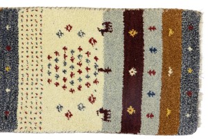 Multicolored Stripes Tribal 1'4X4 Indo-Gabbeh Oriental Rug