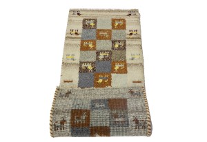 Multicolored Tribal 1'4X4 Indo-Gabbeh Oriental Rug