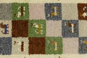 Multicolored Tribal 1'4X3'9 Indo-Gabbeh Oriental Rug