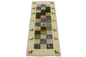 Multicolored Tribal 1'4X3'9 Indo-Gabbeh Oriental Rug