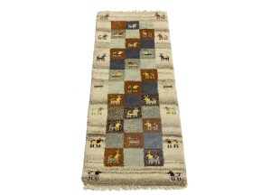 Multicolored Tribal 1'4X3'9 Indo-Gabbeh Oriental Rug