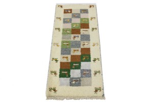 Multicolored Tribal 1'4X3'9 Indo-Gabbeh Oriental Rug