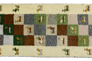 Multicolored Tribal 1'4X3'9 Indo-Gabbeh Oriental Rug