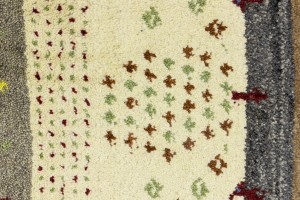 Multicolored Stripes Tribal 1'4X4 Indo-Gabbeh Oriental Rug
