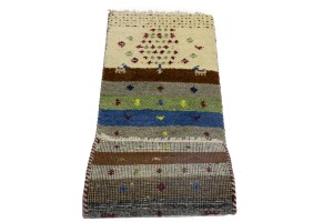 Multicolored Stripes Tribal 1'4X4 Indo-Gabbeh Oriental Rug