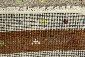 Multicolored Stripes Tribal 1'4X4 Indo-Gabbeh Oriental Rug