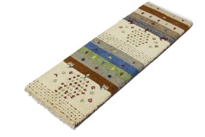 Multicolored Stripes Tribal 1'4X4 Indo-Gabbeh Oriental Rug
