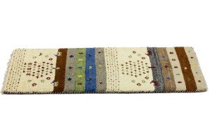 Multicolored Stripes Tribal 1'4X4 Indo-Gabbeh Oriental Rug
