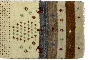 Multicolored Stripes Tribal 1'4X4 Indo-Gabbeh Oriental Rug