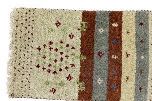 Multicolored Stripes Tribal 1'4X4 Indo-Gabbeh Oriental Rug