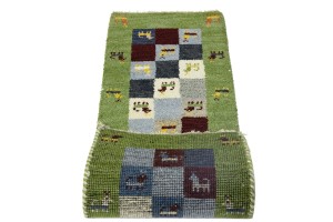Green Tribal 1'4X4 Indo-Gabbeh Oriental Rug