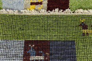 Green Tribal 1'4X4 Indo-Gabbeh Oriental Rug