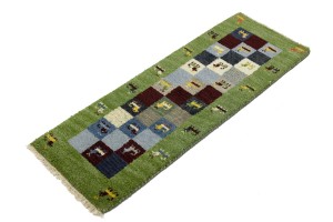 Green Tribal 1'4X4 Indo-Gabbeh Oriental Rug